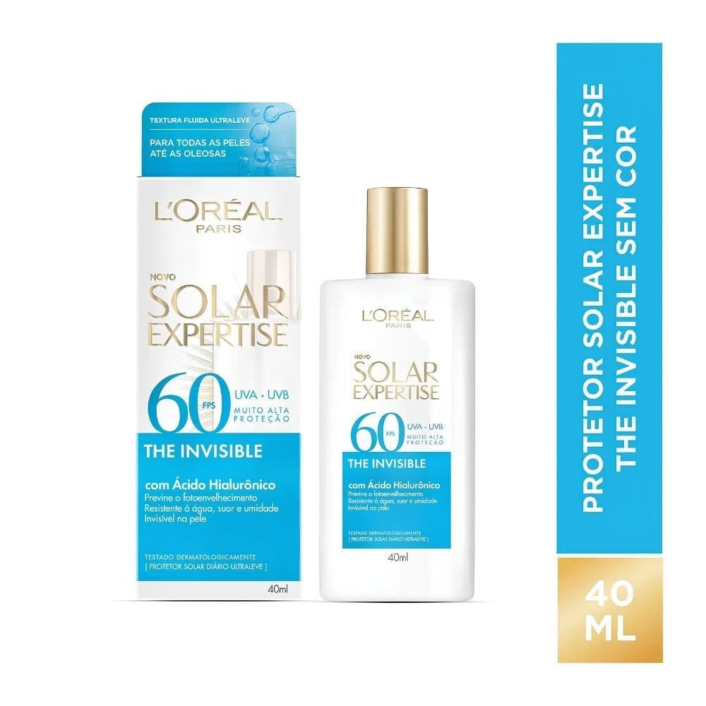 Protetor Solar Fluido Sem Cor FPS60 Solar Expertise L'Oréal Paris 40g