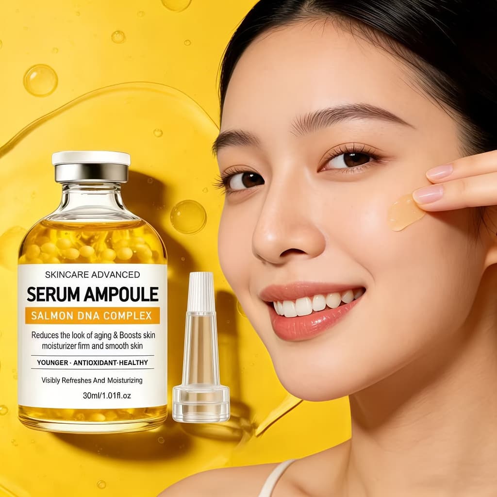 Sérum Ampola de DNA de Salmão – Anti-Idade, Antioxidante e Hidratante Facial para Pele Firme e Suave, 30ml