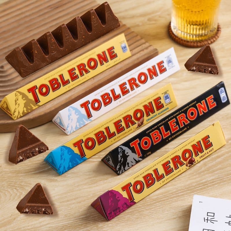 Swiss Toblerone Triângulo Chocolate Leite Balmond Mel Sal Amêndoa Barras Presente de Aniversário Importado 8-20-23V