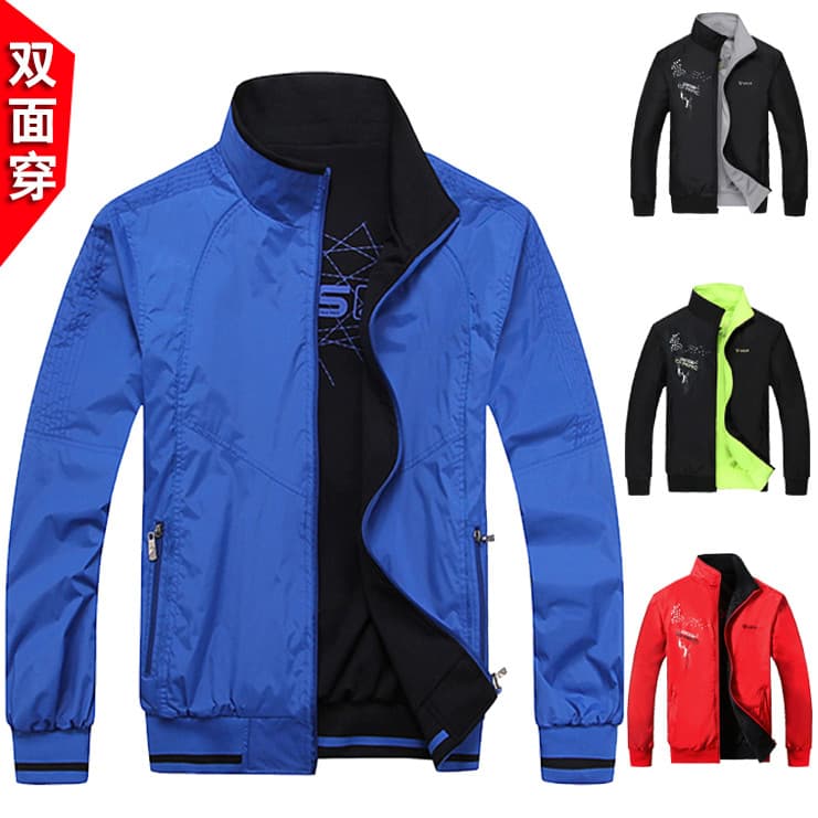 Jaqueta masculina dupla face usar uniforme de beisebol dupla face jaqueta masculina topo tamanho grande primavera outono