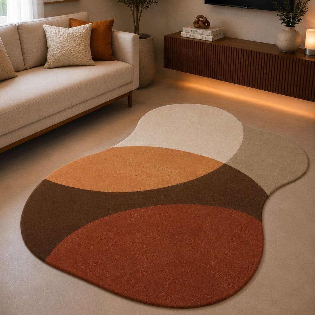 Tapete Orgânico Decorativo 117x67cm Antiderrapante para Sala e Quarto 059
