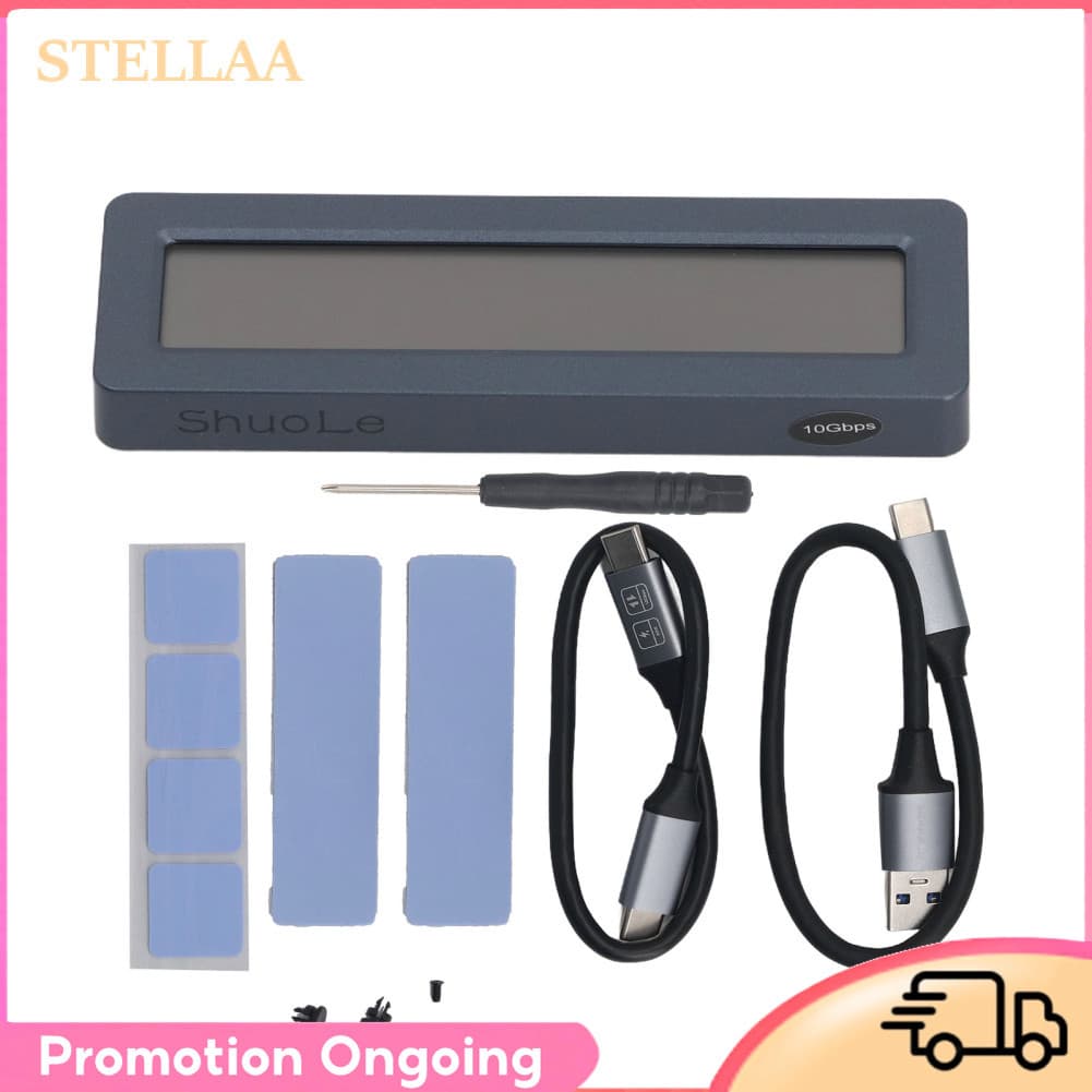 Stellaa Gabinete SSD M.2 NVMe USB 3.2 Tipo-C para adaptador Estojo de disco rígido externo de 10 Gbps com revestimento