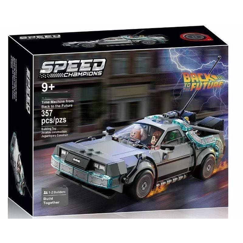 Blocos de montar Lego da máquina do tempo do filme "De Volta ao Futuro", brinquedo educativo de montagem DIY para menino