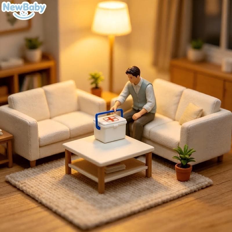 NEWBA 1 : 12 Kit De Primeiros Socorros Em Miniatura Simulação De Casa De Bonecas Ornamento Médico