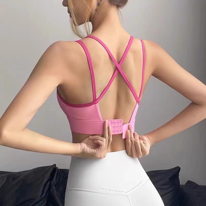 Reunindo roupa interior esportiva feminina à prova de choque correndo treinamento roupas de Fitness bela volta colete de