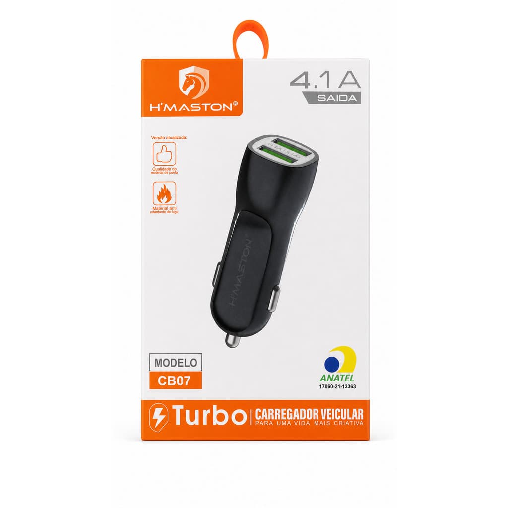 FONTE CARREGADOR VEICULAR TURBO H'MASTON CB07 4.1A
