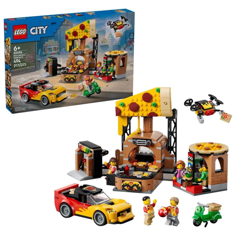 Bloco de Montar - City - Experiencia de entrega de pizza com veiculos - LEGO DO BRASIL