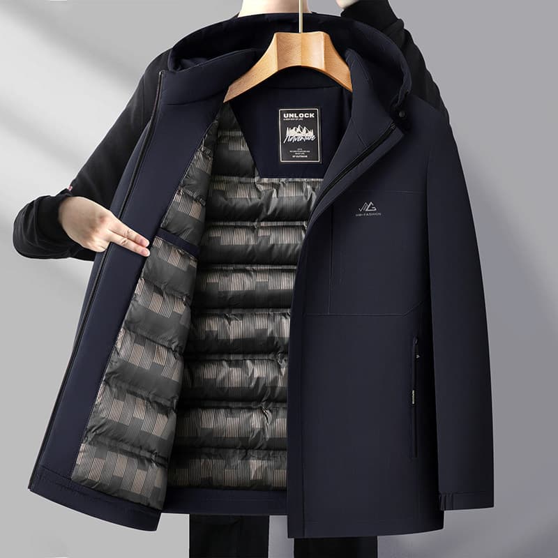 Jaqueta acolchoada masculina solta tamanho grande moda roupas masculinas inverno grosso acolchoado jaqueta pai roupas de