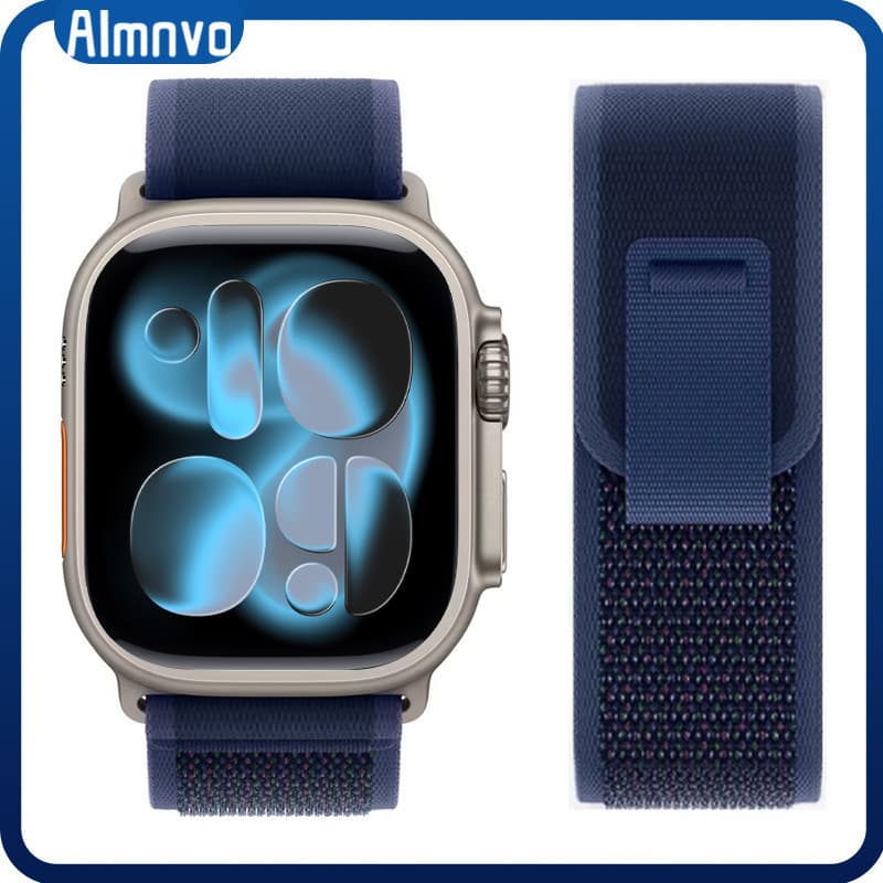 Pulseira Strap Nailon Para Relógio Smartwatch IWatch Apple Watch Ultra/SE 3 2 Series 11 10 9 8 7 49 46 45 41 44 42 38mm