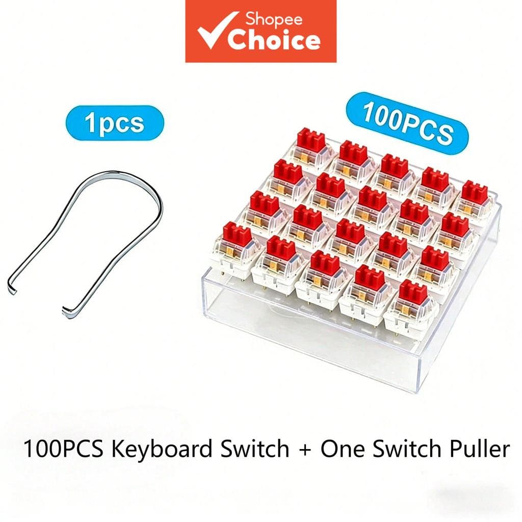 Interruptores De Teclado Mecânico De 3 Pinos , 100 Peças , À Prova De Poeira , Linear , Tátil , Clicky , Com Extrator Gr