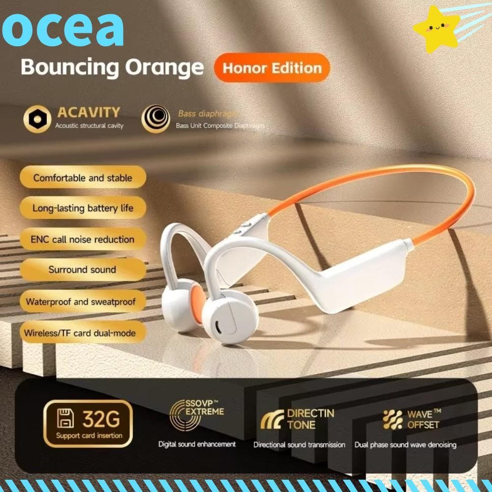 Fones De Ouvido Sem Fio OCEA , Bluetooth 5.4 Com Microfone , De Condução Óssea , Fone Esportivo Para Natação