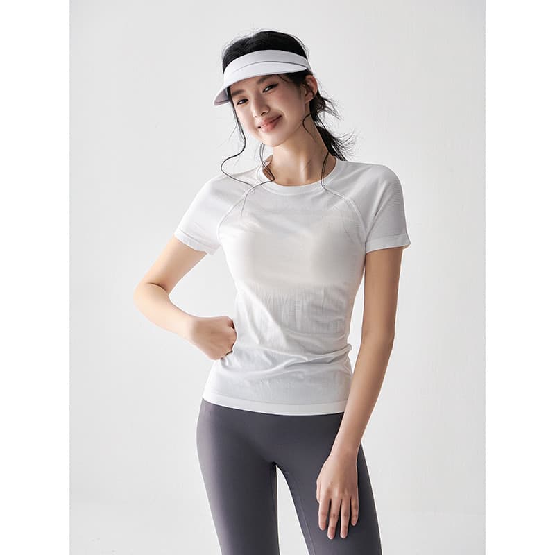 Roupas de Yoga esportes topo camiseta feminina fitness de manga curta novo estilo correndo roupas de secagem rápida roup