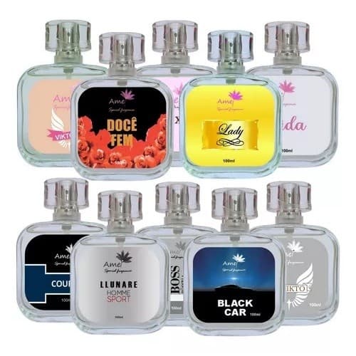 Perfume Amei Cosméticos 100ml Masculino ou Feminino Fragrância Importada 33% de Essencia Premium