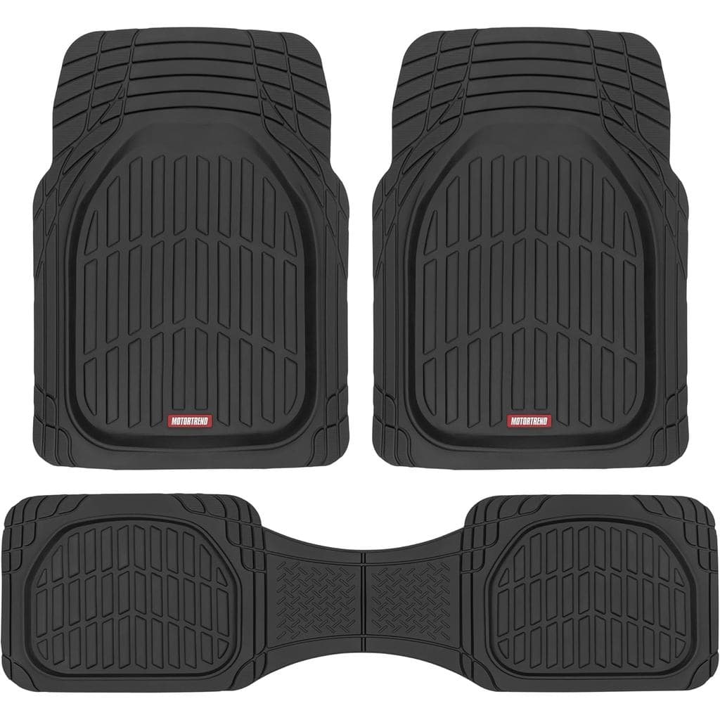 Tapetes de Chão Resistentes MotorTrendFleToughFloorMatsforCars, Tapetes Automotivos Anti-desgaste DeepDish, Tapetes Auto