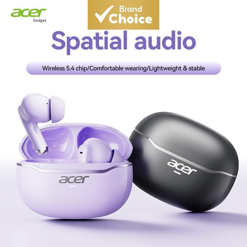 Fone de ouvido Bluetooth Acer OHR623, fones sem fio, earbuds, fone de ouvido tipo C com microfone, carcaça durável em