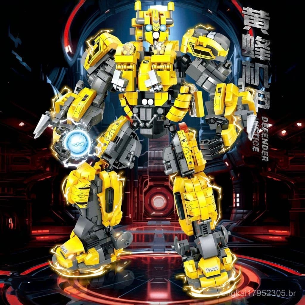 Compatível com blocos de montar Lego Bumblebee, brinquedo de montar da série Transformers, modelo de robô-carro, present