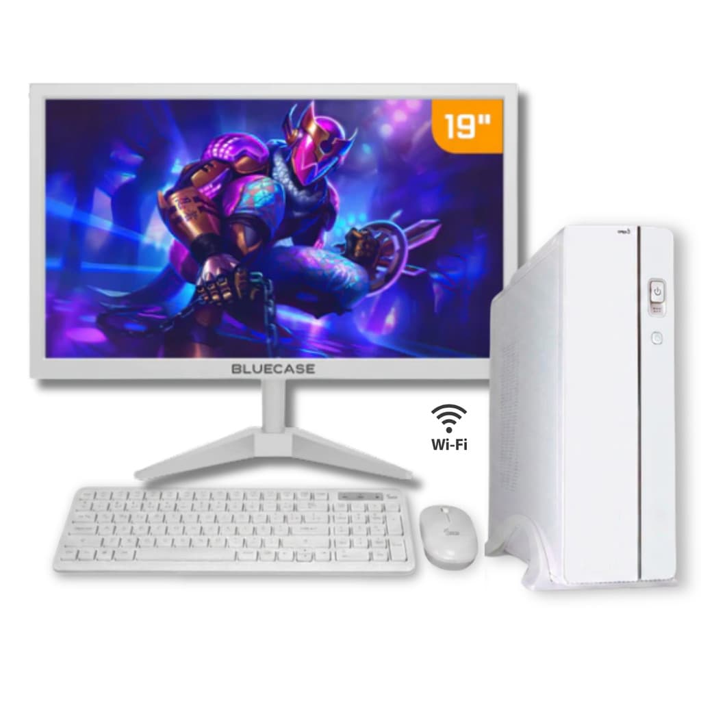 Computador PC Slim Intel Core I5 Memória 16GB SSD 240GB Teclado e Mouse Sem Fio Monitor Led 19" Wifi