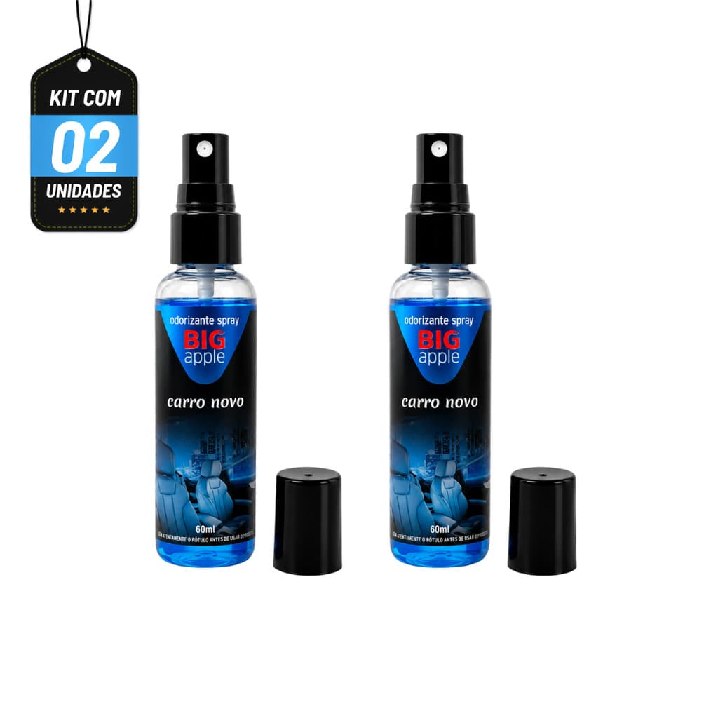 Kit 2 Cheirinho Carro Perfume Spray Carro Novo 100ml Automotivo Fragrância Imediata Alta Performance Big Apple