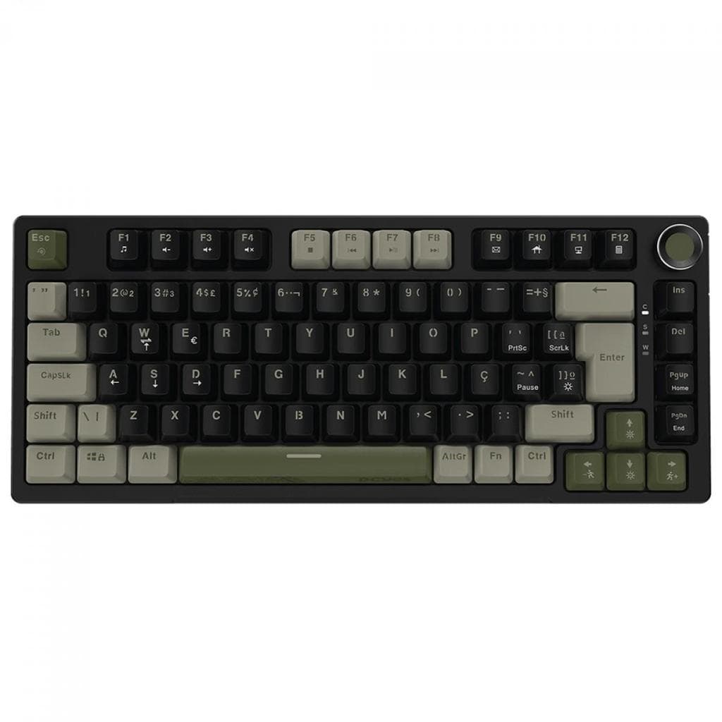 Teclado Mecânico Gamer PCYes Arkeum Cammo Edition, 75%, Switch Red, ABNT2, Preto e Verde, AKCM75RBR