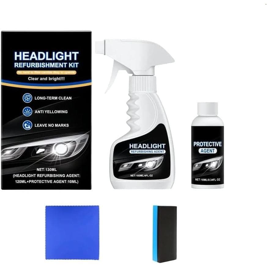 Kit de Restauração de Faróis Automotivos 2025, Limpador de Faróis para Carros, Kit de Recondicionamento de Faróis, Agent
