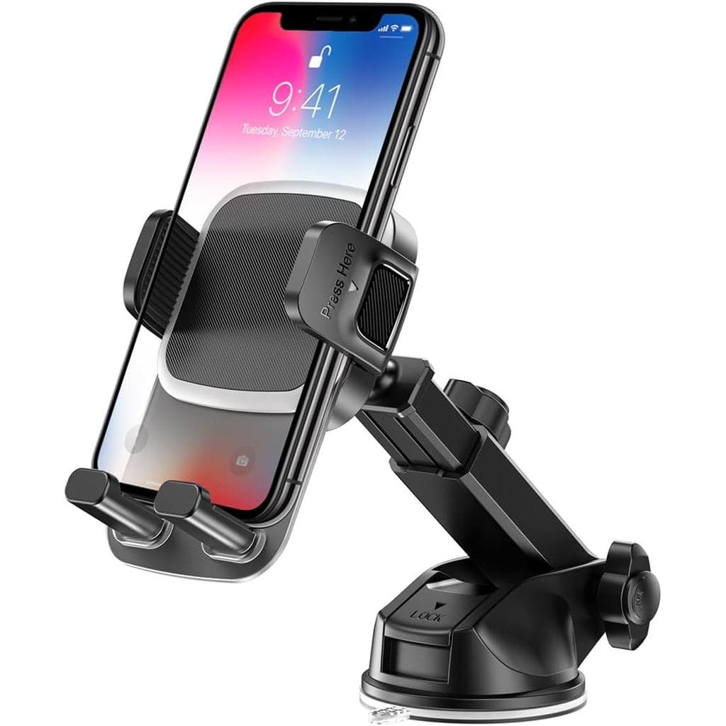 Suporte para Telefone de Carro, 360 °   Suporte Ajustável para Celular no Painel do Veículo com Base de Sucção e Braço T