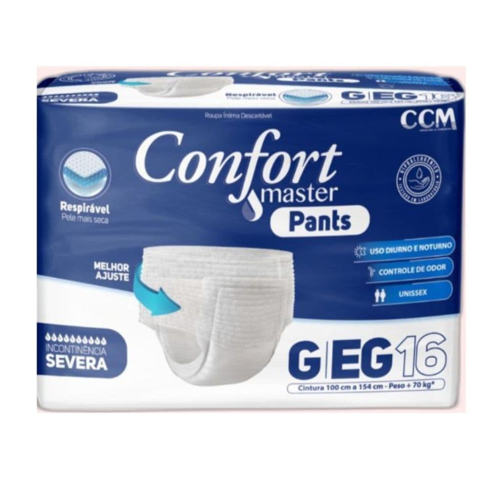 Fralda Geriátrica Confort Master Pants Roupa com 16