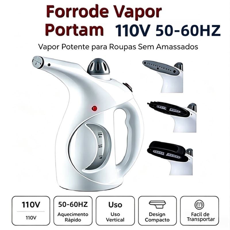Passadeira a Vapor Portátil 110V 800W Vaporizador de Roupas Tira Amassados Vertical Compacta para Viagem e Casa AIRER.BR