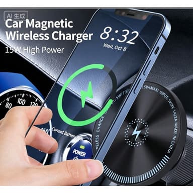 Carregador magnético sem fio adequado para Apple Android Carregador de carro de carga Super rápida 15W Suporte para celu