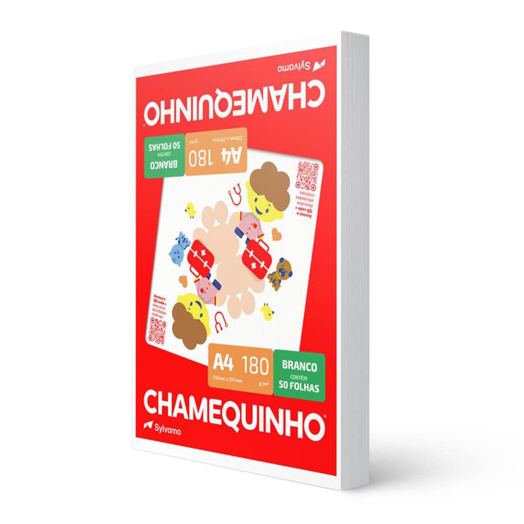 Papel sulfite A4 180g 210x297 com 50 folhas Chamequinho.