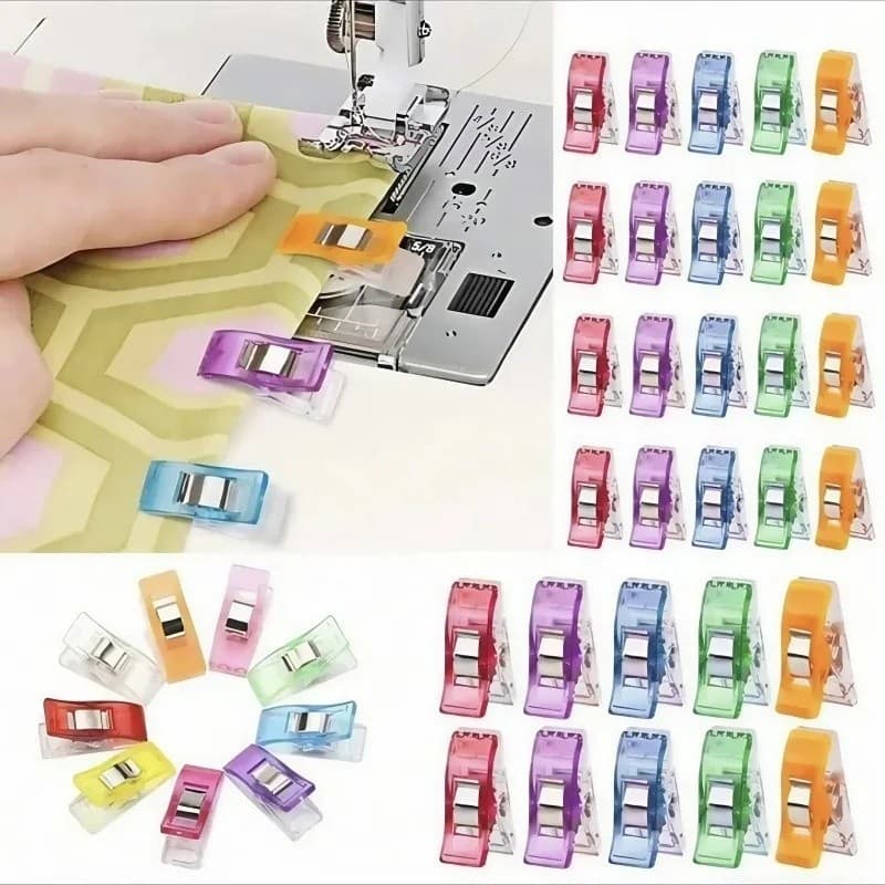 Clipes de Costura Coloridos 50 Peças Prendedor de Tecido Patchwork Quilting Pronta Entrega