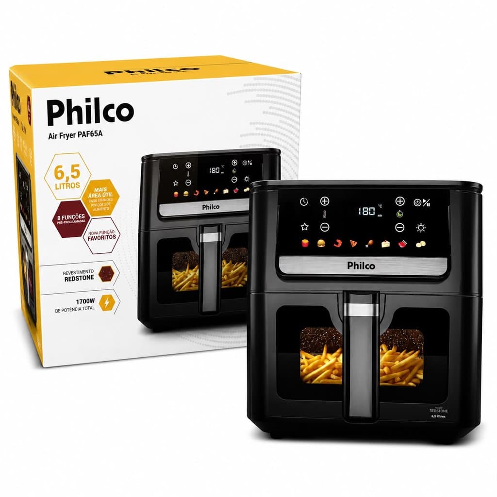 Air Fryer Philco 6,5L 1700W Digital Redstone Frita sem Óleo