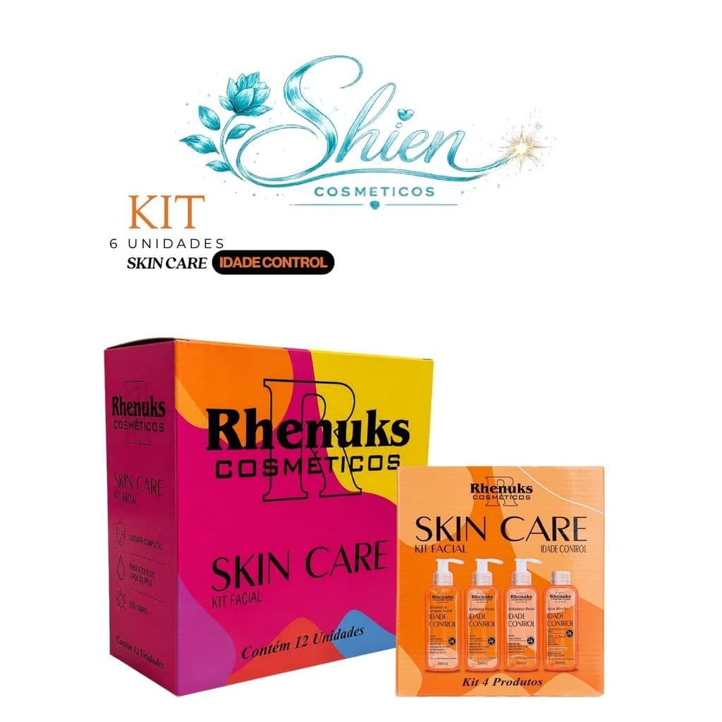 6 Kit Skin Care Facial Anti Idade Com 24 Itens Rhenuks