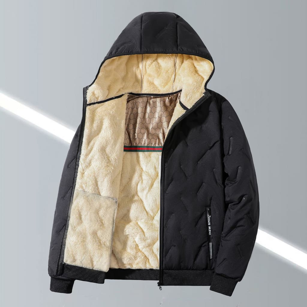 Jaqueta acolchoada de algodão com capuz masculina jaqueta acolchoada de lã masculina jaqueta acolchoada de lã de inverno