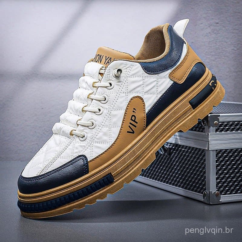 Novos tênis esportivos de estilo coreano, calçados casuais masculinos, tênis da moda para jovens DG9V