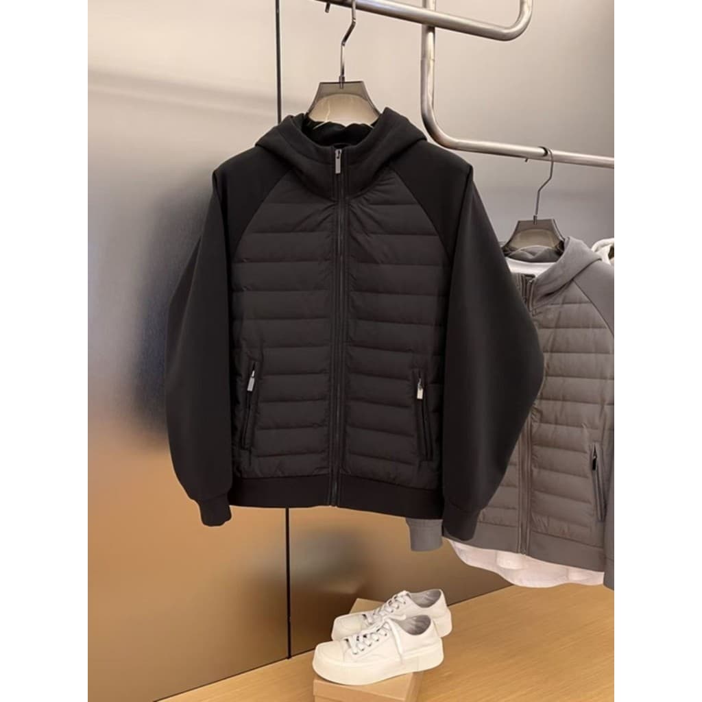 Leve com capuz algodão acolchoado jaqueta outono inverno novo estilo jaqueta masculina quente dois acolchoados jaqueta r