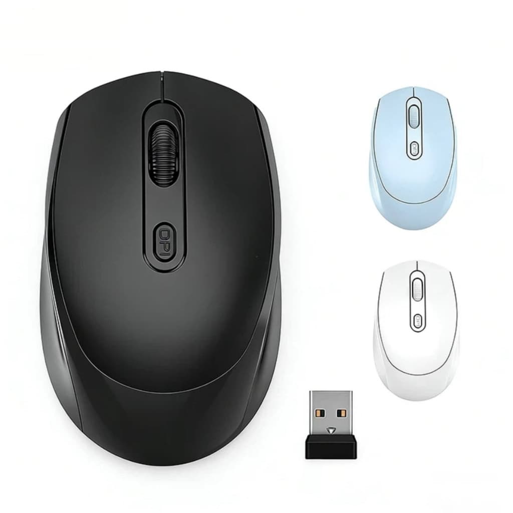 Mouse Sem Fio Silencioso 1600DPI Wireless USB 2.4GHz Para Notebook Laptop Computador PC Ergonômico