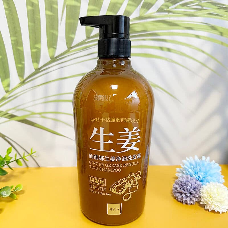 Senvina Gengibre Óleo de Limpeza Shampoo Cabelo Resistente Gengibre Ginseng Hidratante Macio Brilhante Rico Shampoo Fofo