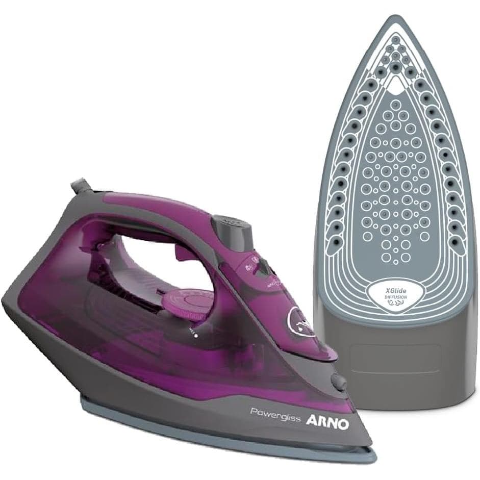 Ferro a Vapor Arno Powergliss com Base Cerâmica Xglide, 1750W, Roxo, FPO1 220V