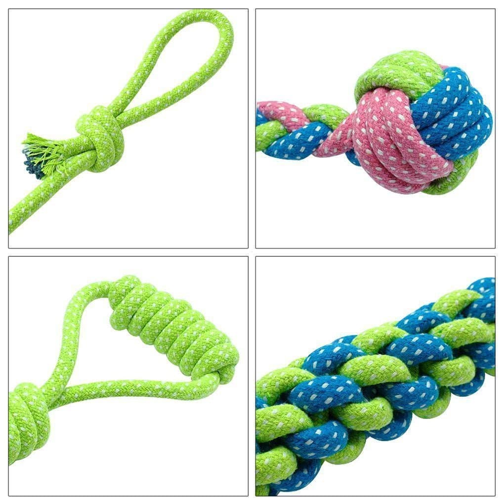 7 Pçs/Lote Brinquedos Para Cães De Estimação Filhote De Cachorro Limpo Jogando Diversão Ao Ar Livre Corda Brinquedo Tran