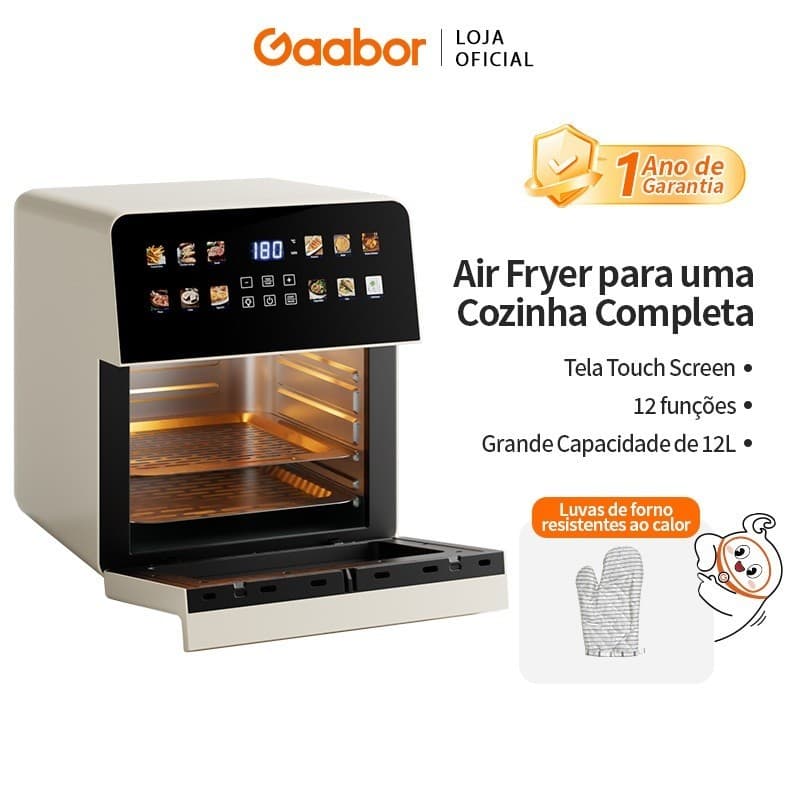 Gaabor Fritadeira Air Fryer 12L Digital 1700W Para Família AF-120T02