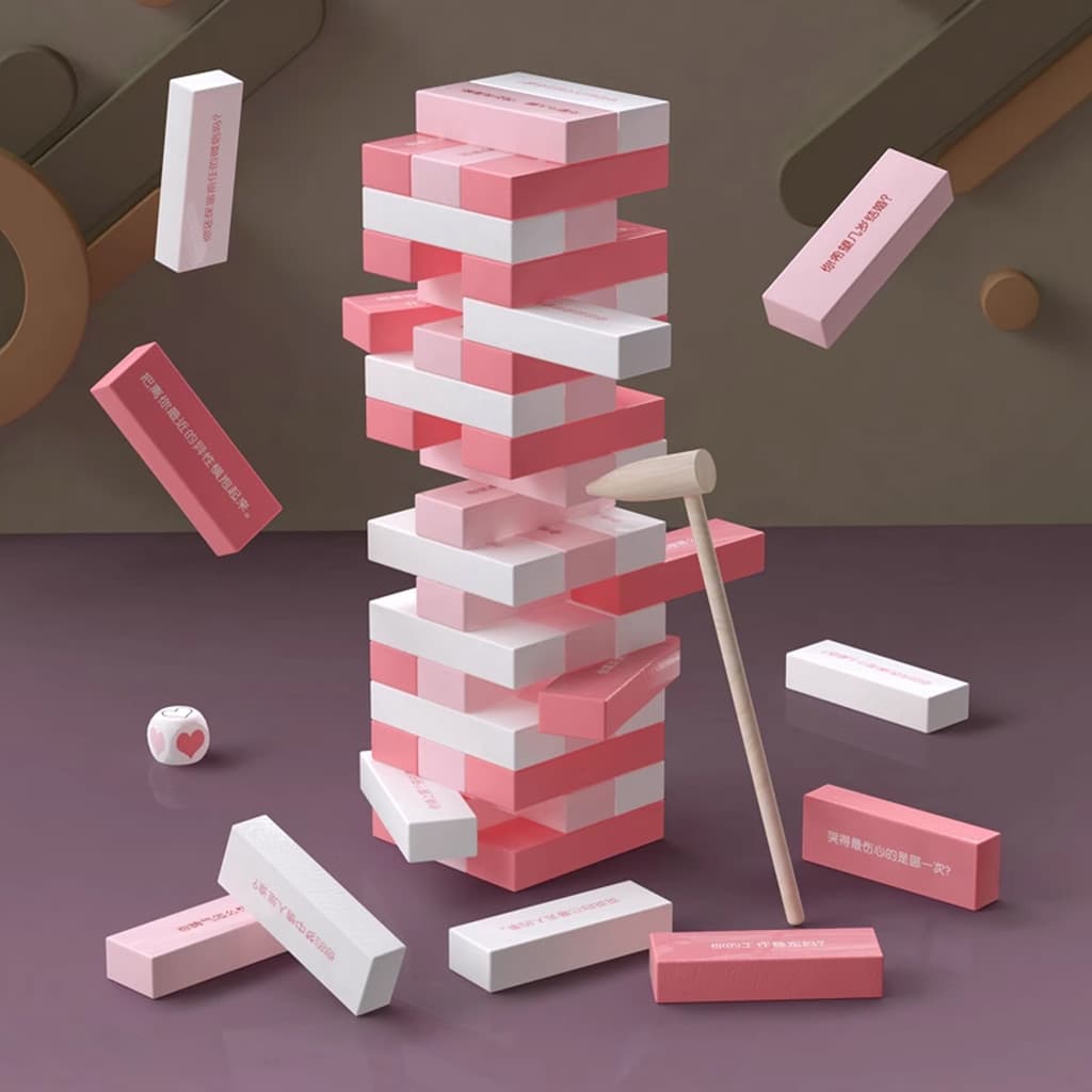 Quebra-cabeça adulto jogo de tabuleiro duplo pk brinquedo casal batalha empilhamento Lego divertido jogo família interaç