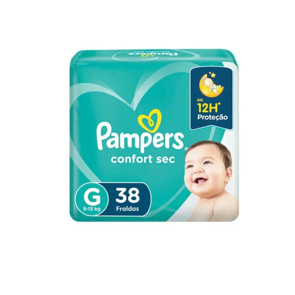 Fralda Infantil Pampers Confort Sec G com 38 unidades