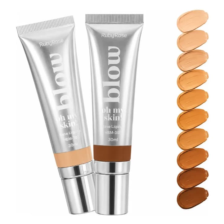 Base Liquida Ruby Rose Oh My Skin Linha Blow Cobertura Matte
