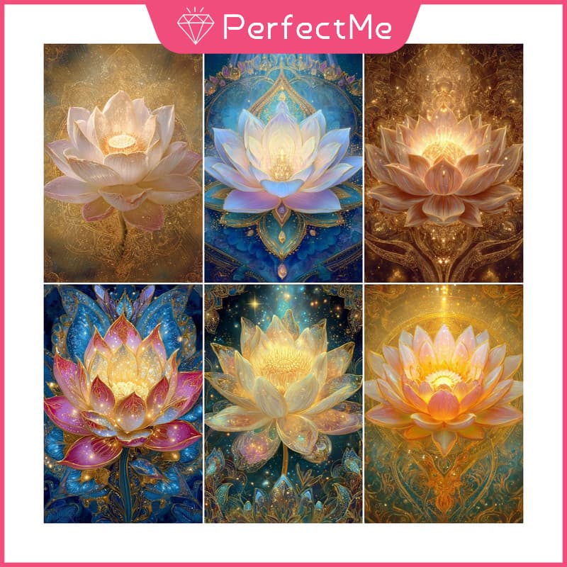 Pmplant Lotus 5D DIY Pintura Diamante/A Óleo Digital Ponto Cruz De Cristal Full Round Diamond Mosaic Bordado Kit Strass 