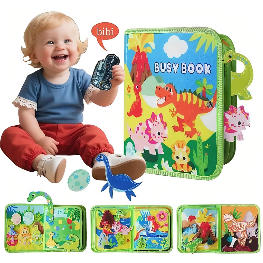 Livro Ocupado Montessori de Dinossauros Brinquedo Educativo de Feltro Brinquedos Para Crianças De 1 Ano Dia Das Crianças