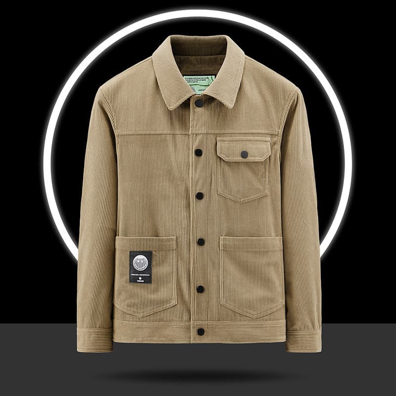 Jaqueta de veludo masculina primavera outono 2025 novo estilo ferramentas estilo lapela jaqueta masculina solta Casual t