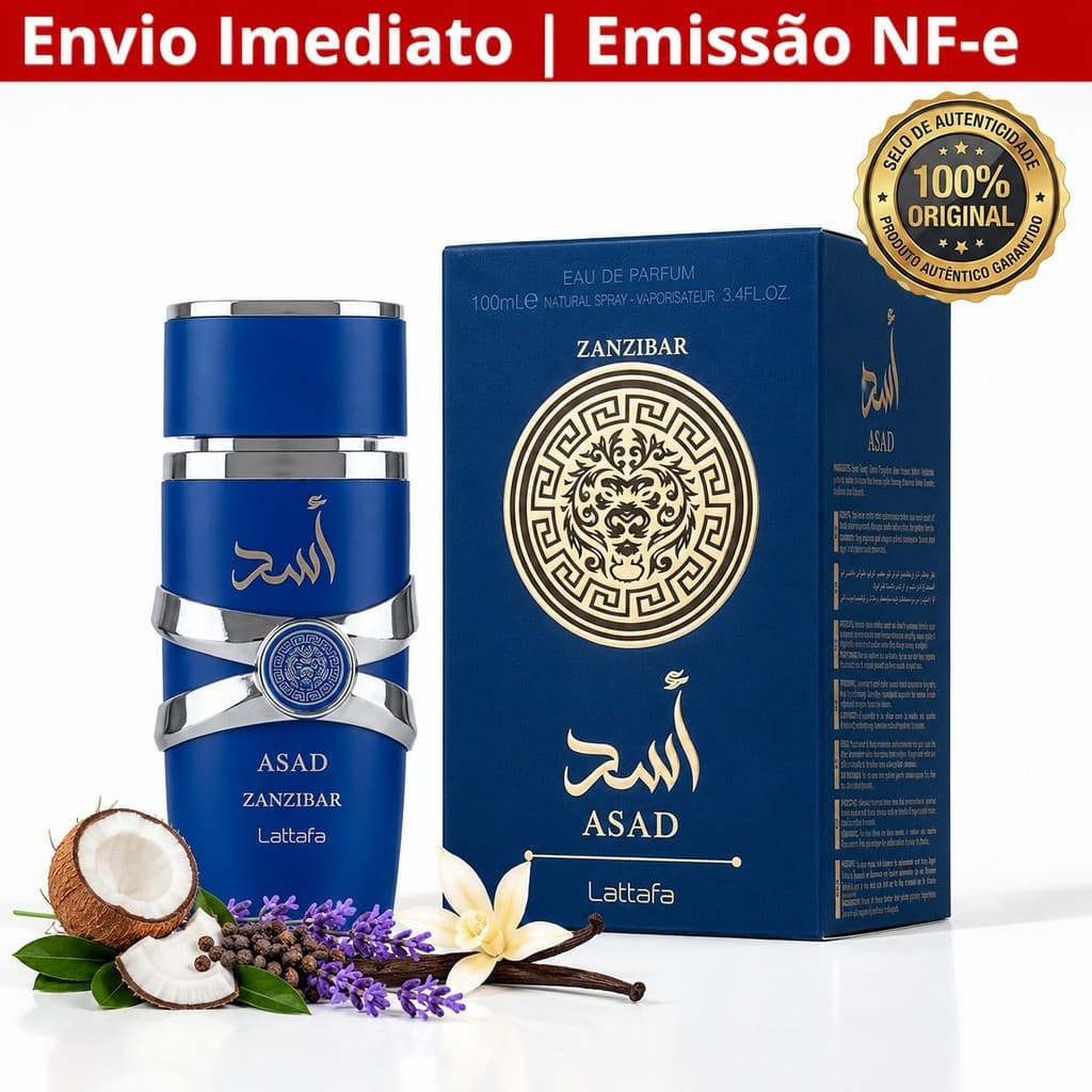 Perfume Árabe Asad Zanzibar 100ml EDP Masculino Importado 100% Original Presente Para Homem