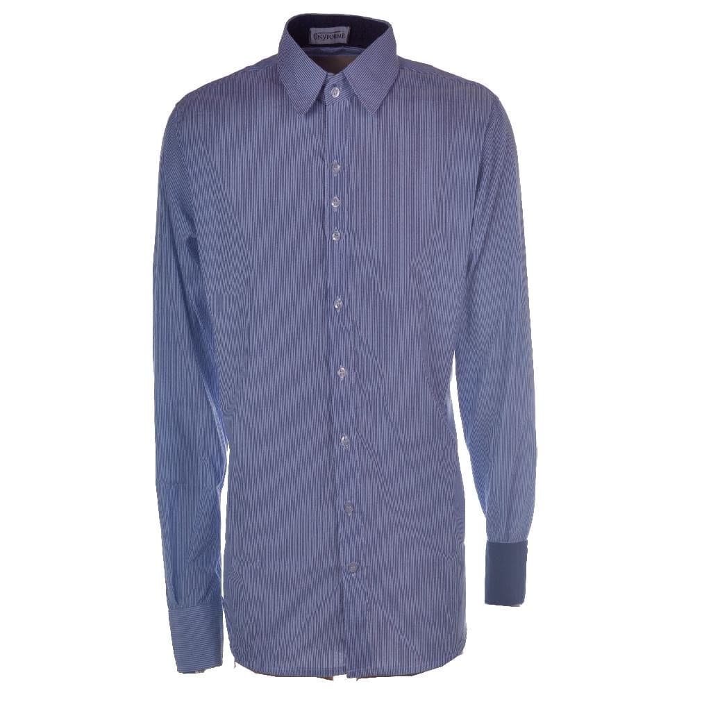 Camisa Social Masculina Manga Longa Slim Azul G