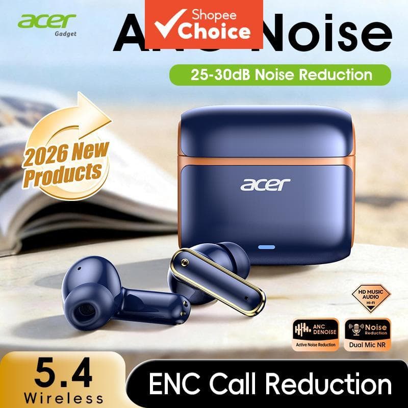 Fone de ouvido Acer OHR637 com microfone, tipo C, fone de ouvido sem fio, fones de ouvido Bluetooth, case de grande