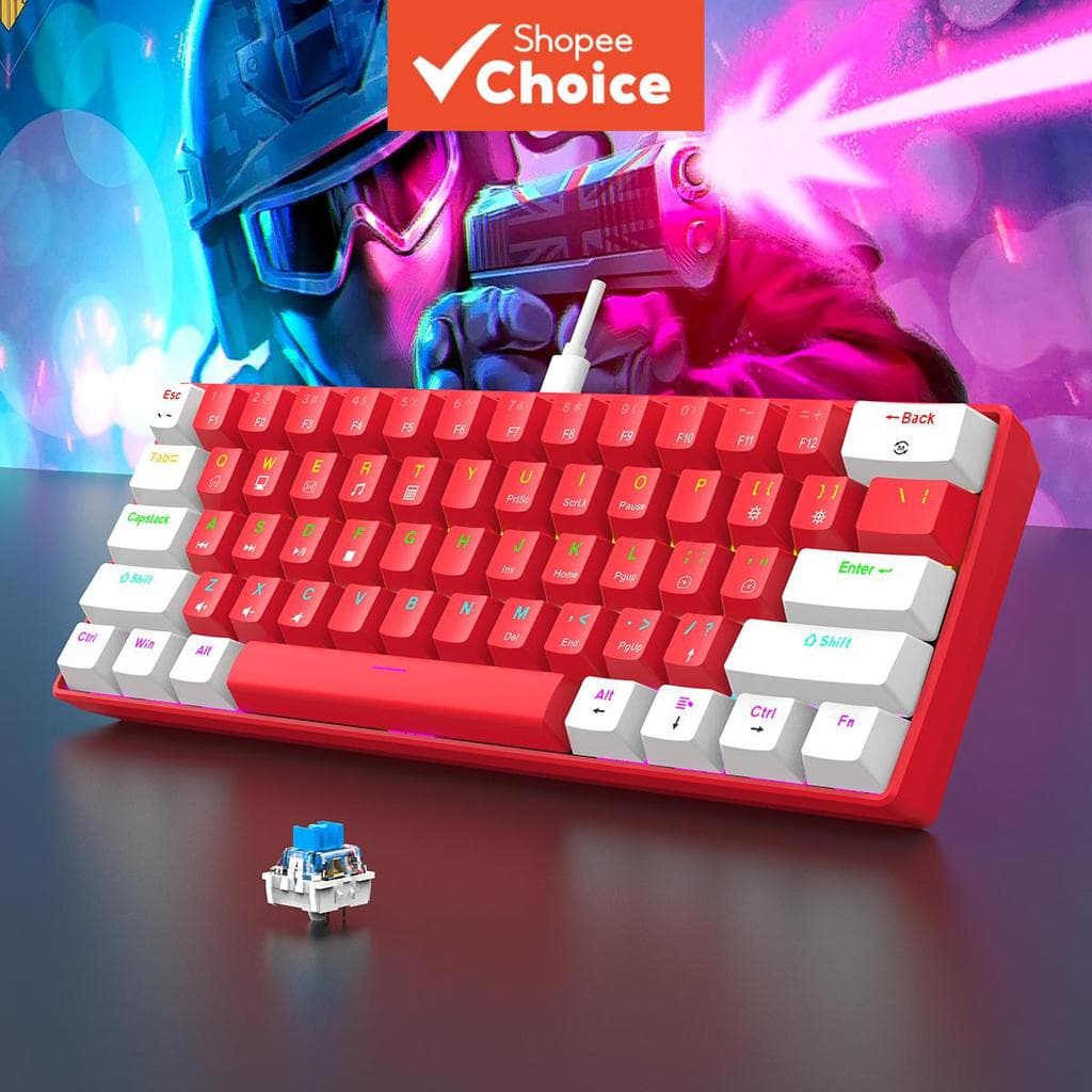  Teclado Mecânico Compacto Mini Teclado Portátil para Laptop PC Tablet